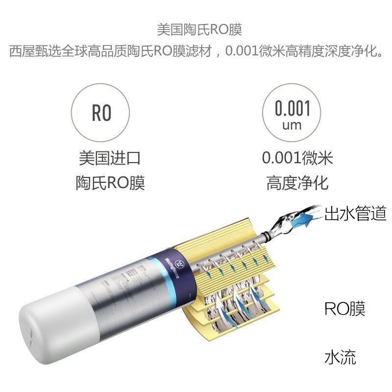 西屋(WESTINGHOUSE)反渗透直饮净水机WRO75-C2