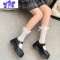 Ideamini日系jk袜子蝴蝶结天中筒薄款堆堆袜洛丽塔少女可爱学生小腿袜袜子