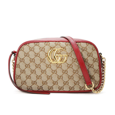 预订 GUCCI 古驰 GG Marmont 相机包 单肩包 斜挎包小号 双G饰扣老花447632金扣