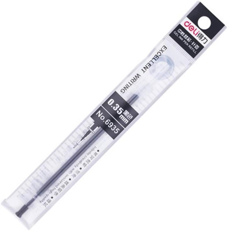 得力(deli)6935黑色针管中性笔芯 0.35mm 财务用笔水笔替芯 20支/盒 黑色