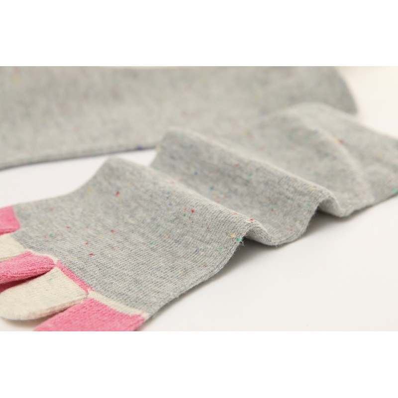 纯棉五指袜女士秋冬礼盒袜彩棉中短筒全棉五指袜子