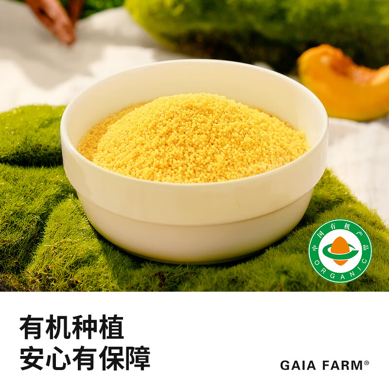 盖亚农场有机黄小米2.4斤罐装( 月子米 小米粥 米油丰厚)高清大图