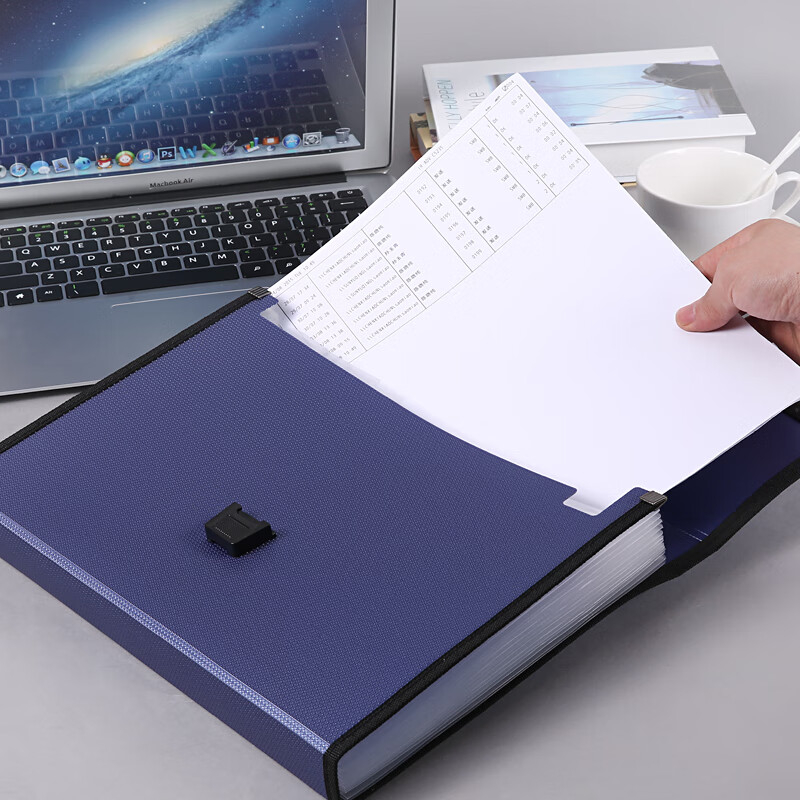 晨光风琴包两个装手提时尚大方大容量便捷收纳蓝色AWT90959A高清大图