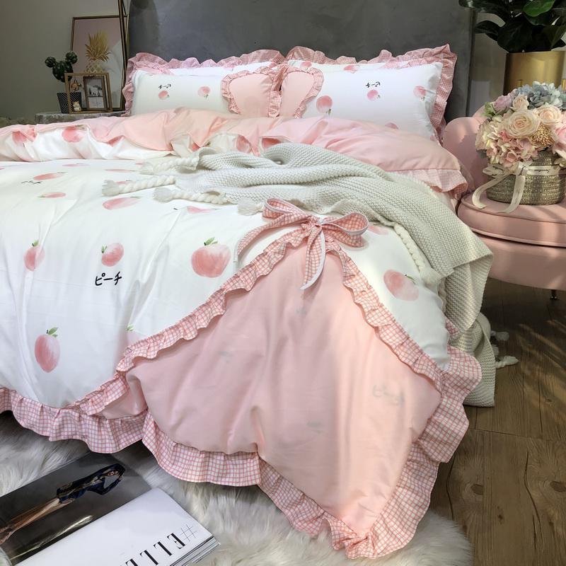 家柏饰(CORATED)床上用品款四件套蝴蝶结少女心公主风床单被套春秋款床品套件高清大图