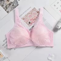 蕾丝边薄款大胸显小胸聚拢防下垂文胸裸胸高档内衣女新款性感胸罩 [纯色] [尺码偏大] 75B