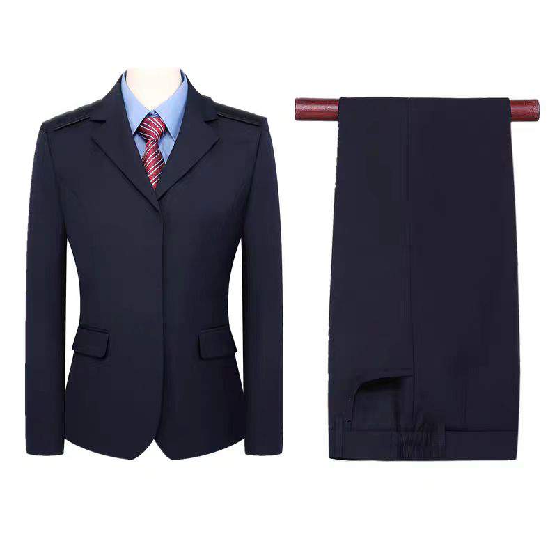 天富星新款制路西装工作服西服 春秋标准装 套高清大图