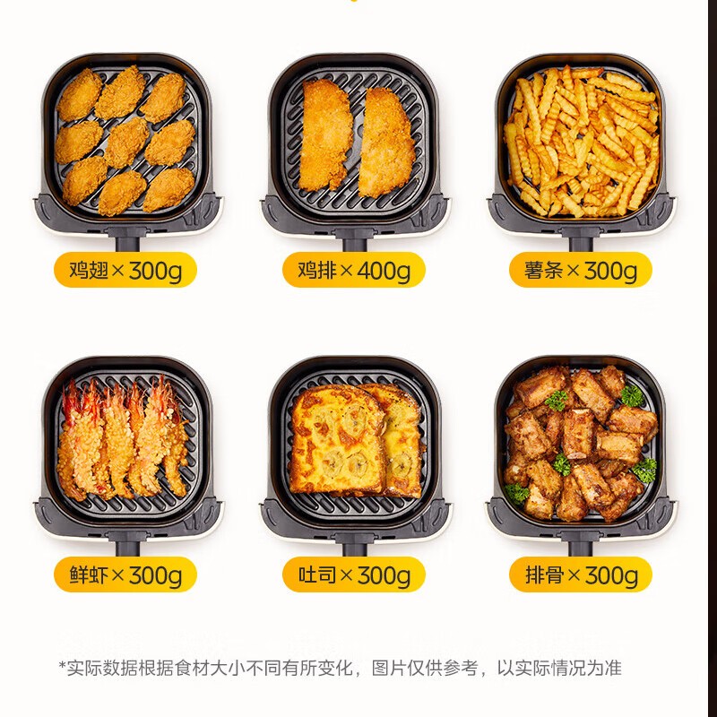 美的空气炸锅家用4.2L大容量旋钮操作无油电炸锅智能定时温控KZE401X9高清大图