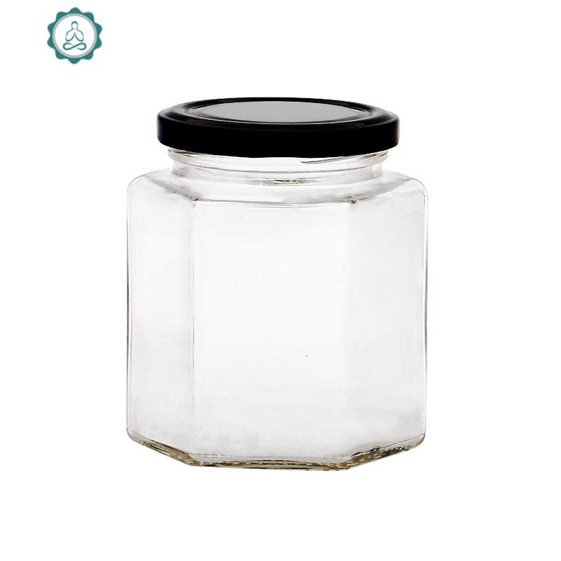 六角六棱玻璃瓶蜂蜜瓶子酱菜带盖透明辣椒酱罐头瓶密封罐食品封后批量