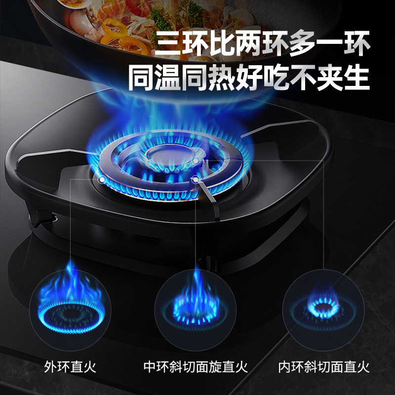 华帝(vatti)燃气灶JZY-i10309猛火灶(液化气)5.0kW三环火力聚能盘68%热效率尺寸可调节灶具灶台高清大图