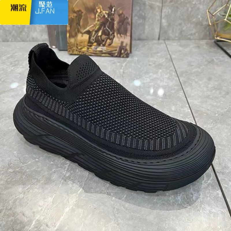 聚范[飞织一脚蹬男鞋]夏季舒适透气面料不臭脚 增高不累脚 懒人鞋高清大图