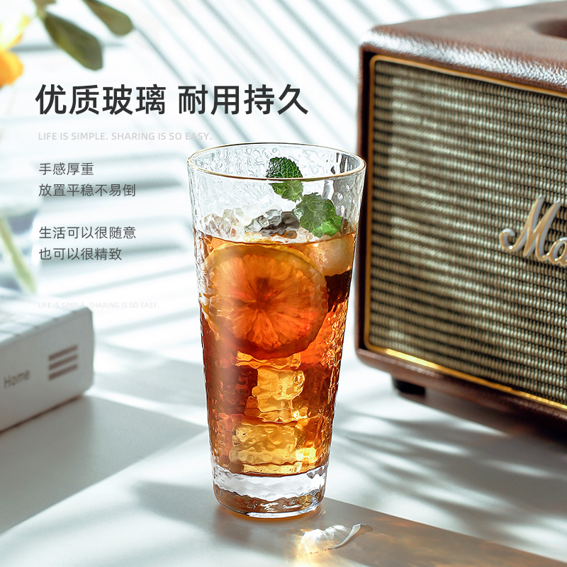 富光家用玻璃杯喝水茶杯加厚耐高温早餐茶杯喝果汁水杯子花茶杯