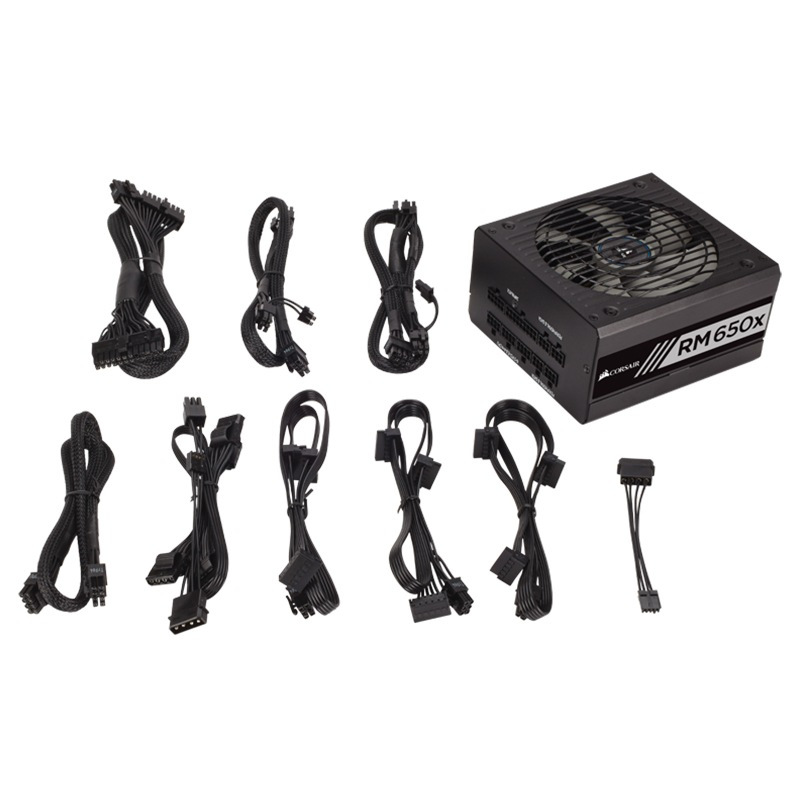 攀升 CORSAIR/海盗船 RM650x 额定650W电源 金牌 全模组 静音电源 台式机电源 电脑电源