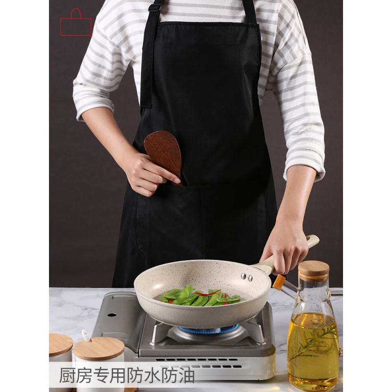 日式厨房围裙 防水防油家用背心式护衣做饭长袖罩衣日用家居