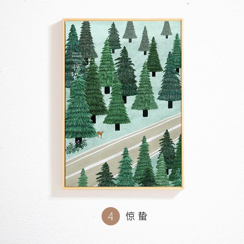 蘑菇说 北厅装饰画约沙发背景墙挂画餐厅风景墙壁画玄关24节气