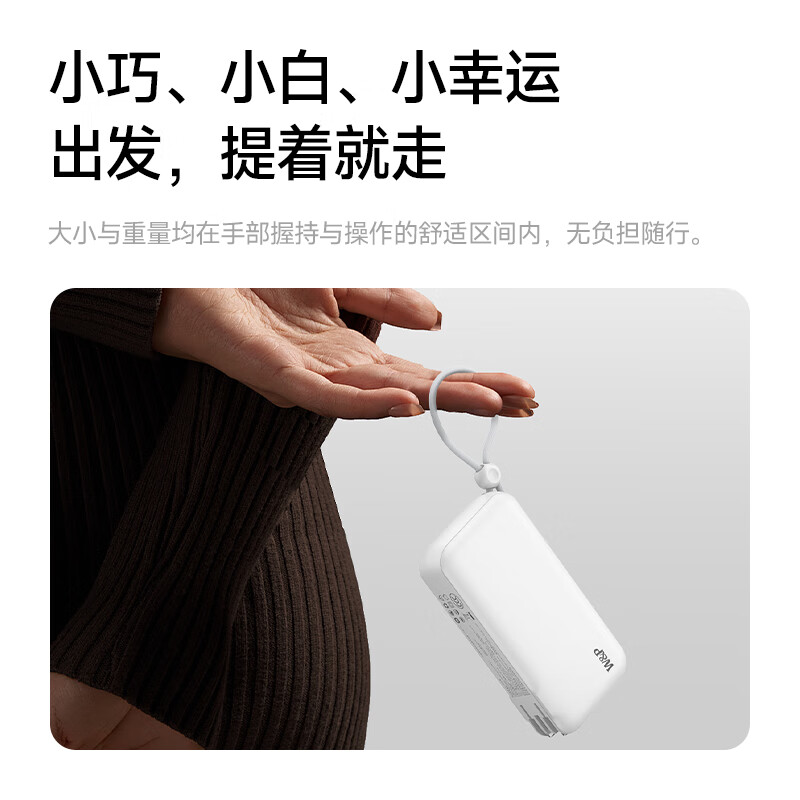 W&P 新国标3C认证便携自带线充电器(二合一)AS-137灯_35W 白色