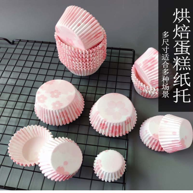 蛋糕纸托 缔薇莉、粉色桃花[纸托 底3.3厘米][300个]高清大图
