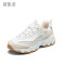 斯凯奇 舒适百搭老爹鞋 150241-WLPK 女鞋36.5 白色/浅粉红色 双