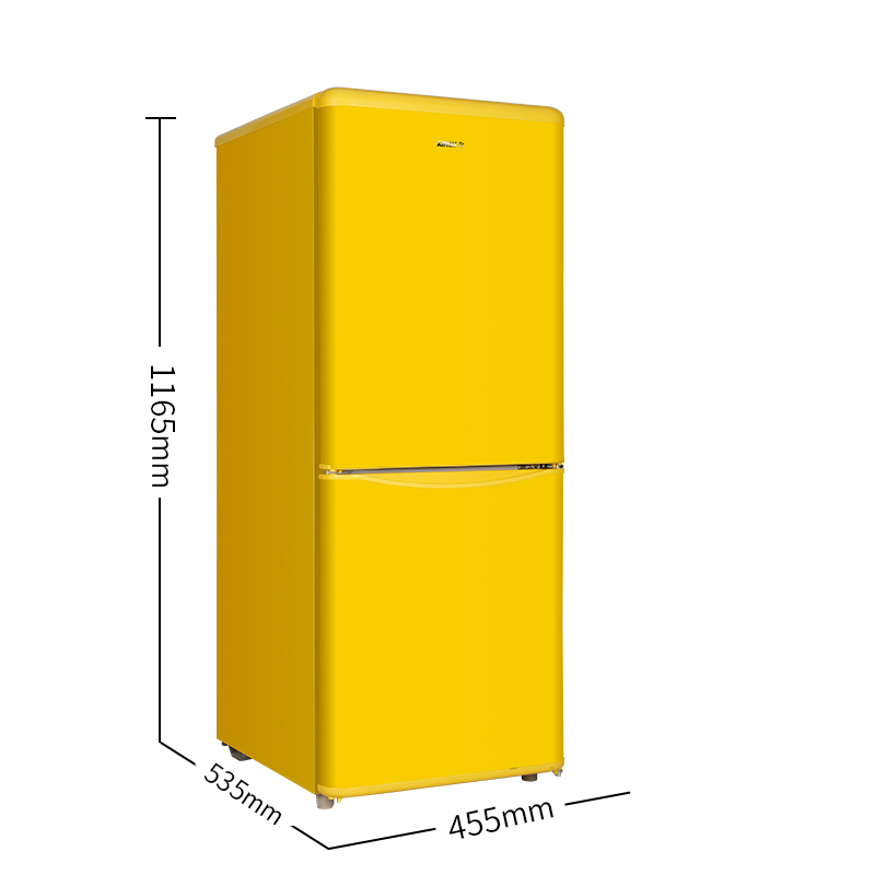 星星(XINGX) BCD-128E 128升 双门迷你小冰箱 家用冷藏冷冻电冰箱 直冷 租房冰箱(柠檬黄)