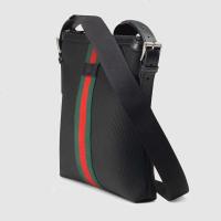 【法国正品直邮】 Gucci古驰男包新款Gucci男包古奇男包时尚帆布织带单肩 单肩包387111 KWT7N