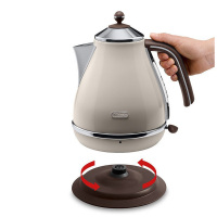 德龙(DeLonghi) KBOV2001 家用电热水壶 进口温控器 不锈钢 1.7L电水壶 奶白色