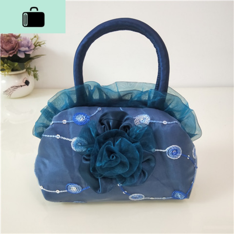 2020新款夏天小包包手机钥匙零钱包女包韩版可爱手提包妈妈买菜包NEW LAKE 082#新款湖蓝色蕾丝包