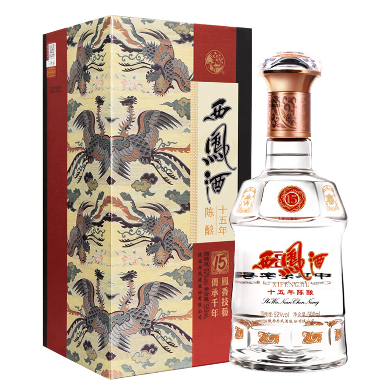 西凤酒 十五年陈酿 52度 500ml*6瓶整箱非原箱 凤香型白酒