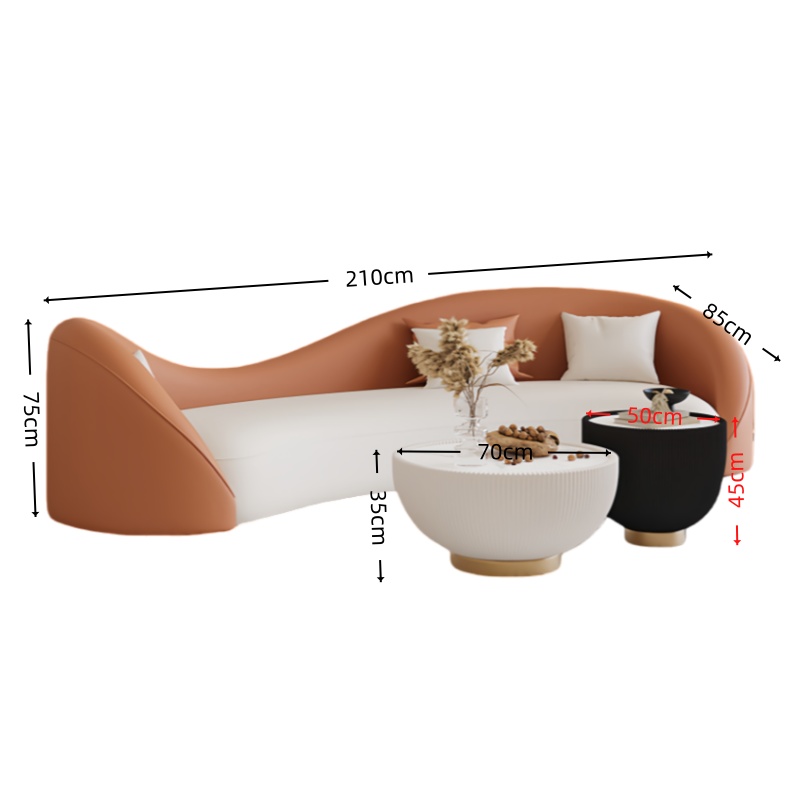 智叶舟接待沙发组合210*85*75cm(3+茶几)套高清大图