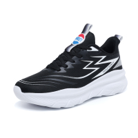 白水母 2025春季运动鞋马拉松缓震跑步鞋网面透气超轻休闲时尚跑鞋88688 黑色 37码