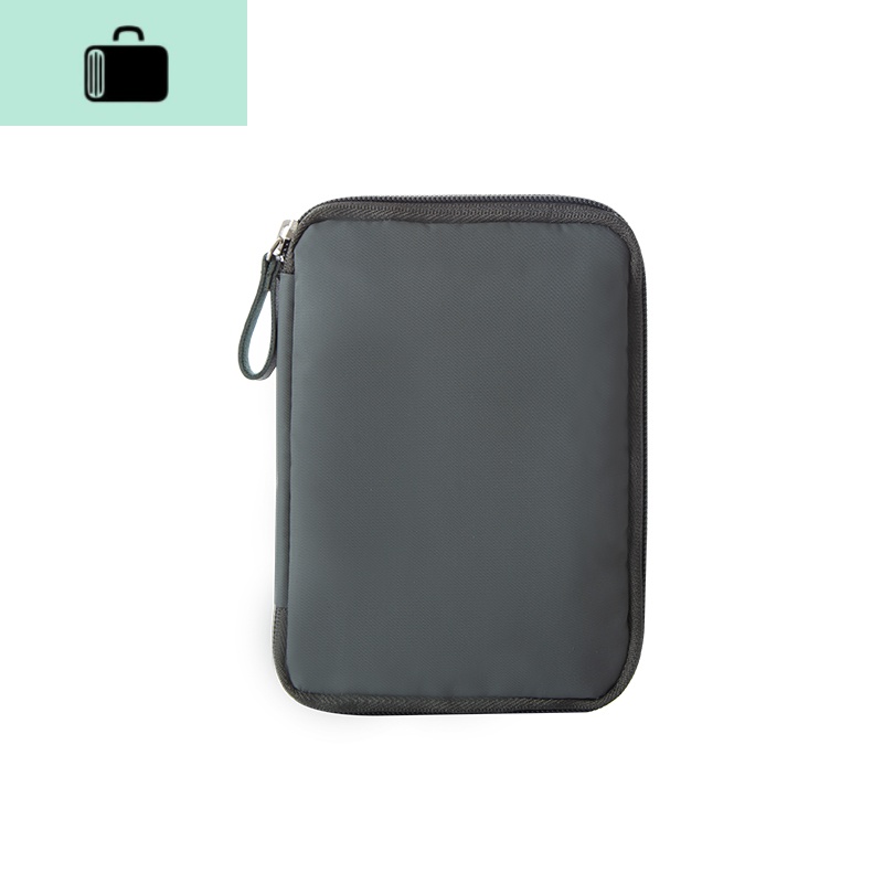 简约尼龙票夹收纳整理包多功能旅行男女护照包手拿包超薄卡包NEWLAKE 灰色（小号）