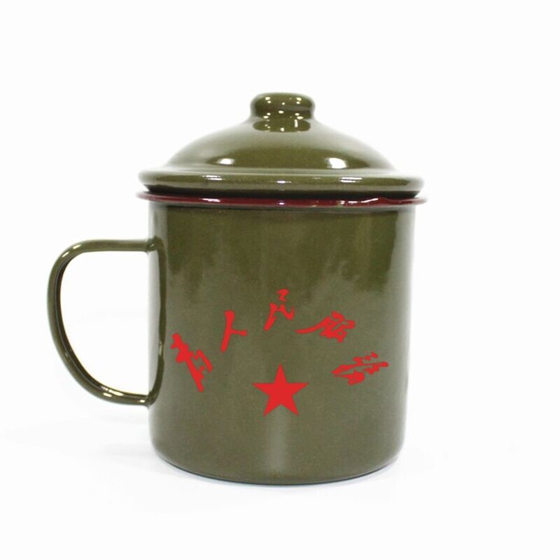 皖尧老式怀旧搪瓷茶杯7cm经典老干部茶缸军绿色杯子