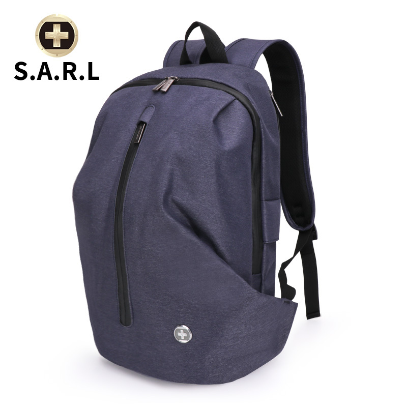 S.A.R.L瑞士双肩包休闲男女双肩背包百搭 15.6英寸 双肩电脑包 旅行学生书包 深蓝色