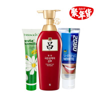 [年货节]吕(RYOE)含光耀护损伤修护洗发水400ml+Herbacin小甘菊柔皙护手霜75ml+20803D美白牙膏100g