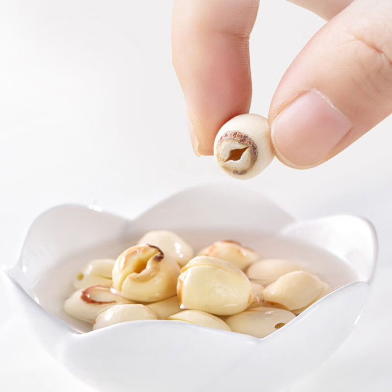 绿帝磨皮莲子粒大饱满自然莲香粉糯爽口大小均匀通心通透500g高清大图