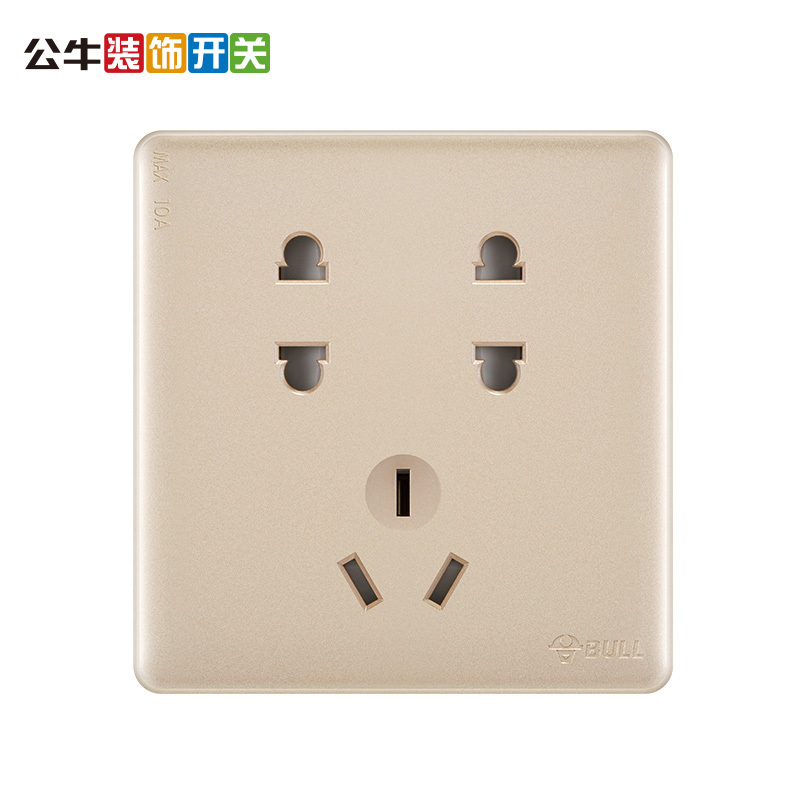 公牛五孔三位USB玫瑰金插座 面板G28E536 U6