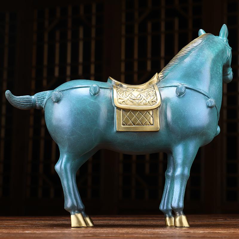 美帮汇铜马摆件 中式 工艺品 千里马 铜唐马到成功 摆设 礼品高清大图