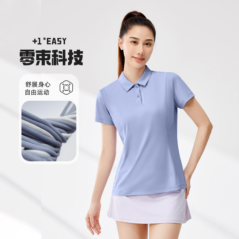 361°翻领T恤夏季新款冰感透气POLO衫女女士户外防晒运动短袖高清大图