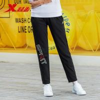 特步(Xtep)女运动长裤正品2018冬新款加绒保暖针织常规型常规款休闲卫裤运动长裤882428639038