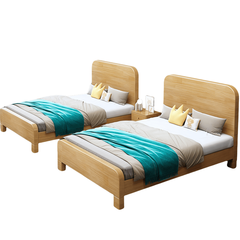 鑫木樽双人床*2+床头柜1200*2000*980mm套高清大图