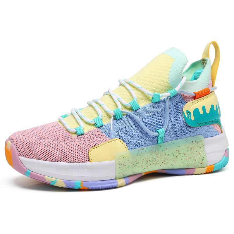 尘贺 低帮篮球鞋男鞋青少年学生减震防滑耐磨水泥地战靴透气小码运动鞋