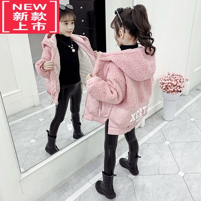 可莉允女童外套秋冬装2022新款卫衣儿童加厚棉衣大童女装女孩加绒秋冬款棉服图片