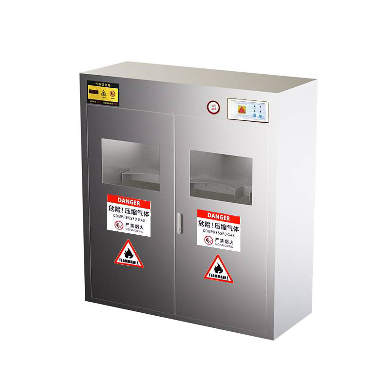 不锈钢气瓶柜 201三瓶报警高清大图
