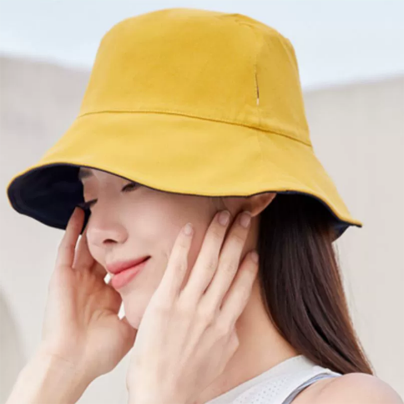 VVC柠下渔夫帽超大女夏季遮阳防晒日系新款双面防紫外线大檐太阳 格子 货期5-10天