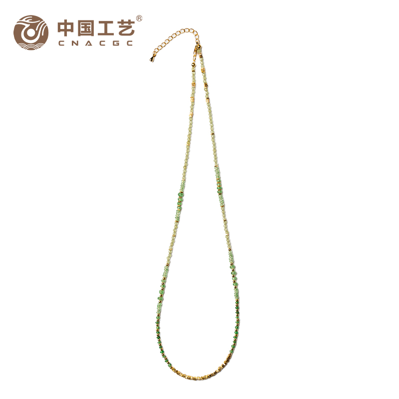 中国工艺时光四季彩宝系列项链《翠蔓春光》高清大图
