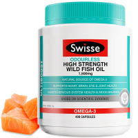 swisse澳洲进口软胶囊Omega-3 非鱼肝油成人中老年血脂血压 高浓度野生深海鱼油1500mg 400粒