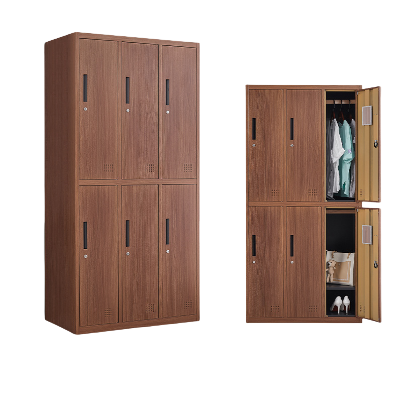 鋆珑 储物收纳 柜子木纹更衣柜 六门 台高清大图