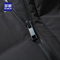 罗蒙男士中长款羽绒服2020冬季新款保暖防寒纯色外套休闲连帽上衣