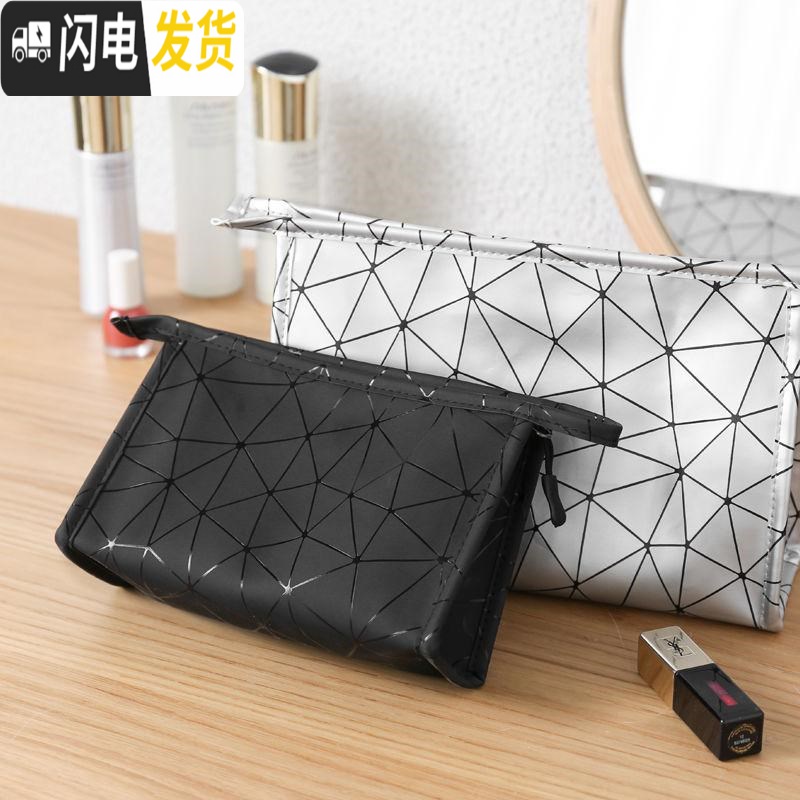 三维工匠ins网红化妆包小便携化妆品收纳袋韩版学生大容量洗漱包随身携带收纳包高清大图