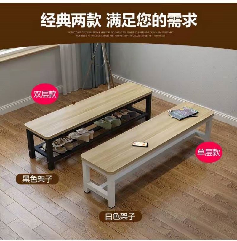 曲上凳子钢木长条凳1200*400*450mm/张高清大图