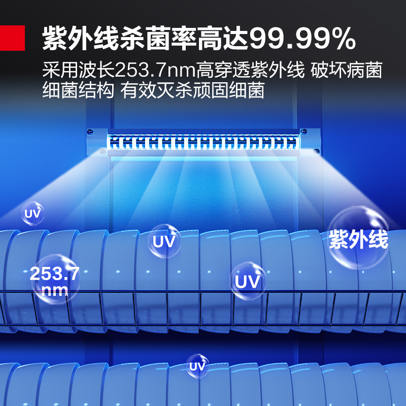 德玛仕DEMASHI商用消毒柜立式双开门紫外线消毒一星级不锈钢酒店饭店食堂大容量碗柜 GPR910A-1
