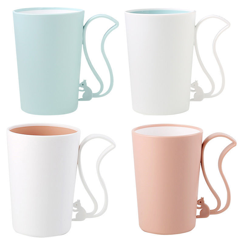 创意松鼠漱口杯可爱网红刷牙杯子学生宿舍情侣家用女生洗漱杯|[4个装